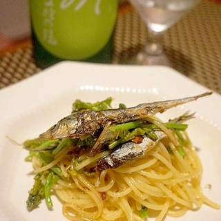 ワインに日本酒に、ほたれと菜の花のスパゲッティーニ